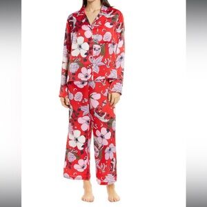 BP. Floral Red Satin Pajama Set
